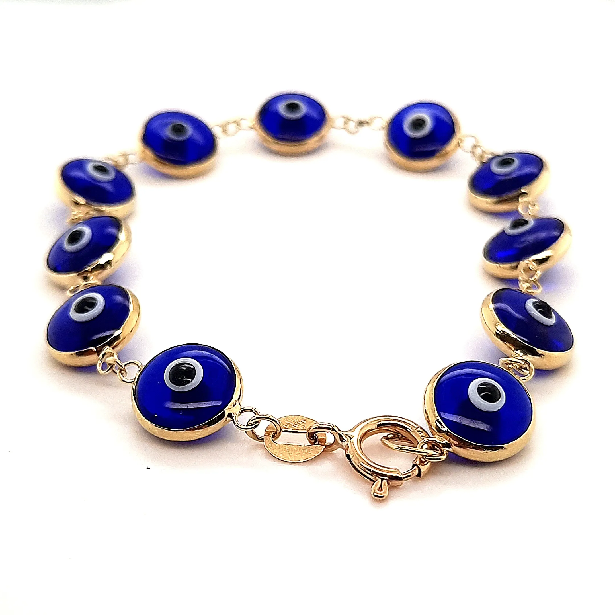 14ct Yellow Gold & Greek Eye Bracelet