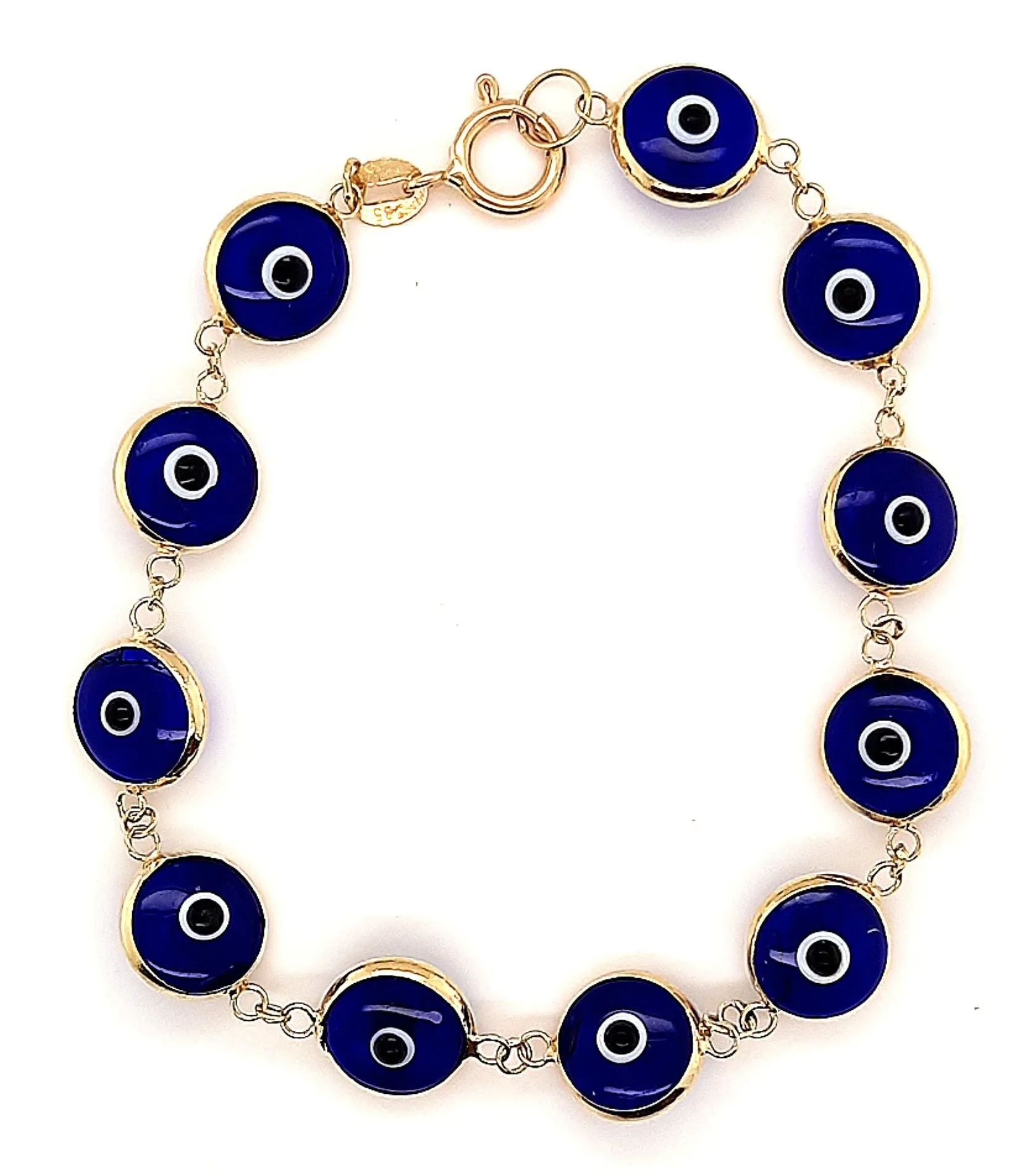 14ct Yellow Gold & Greek Eye Bracelet