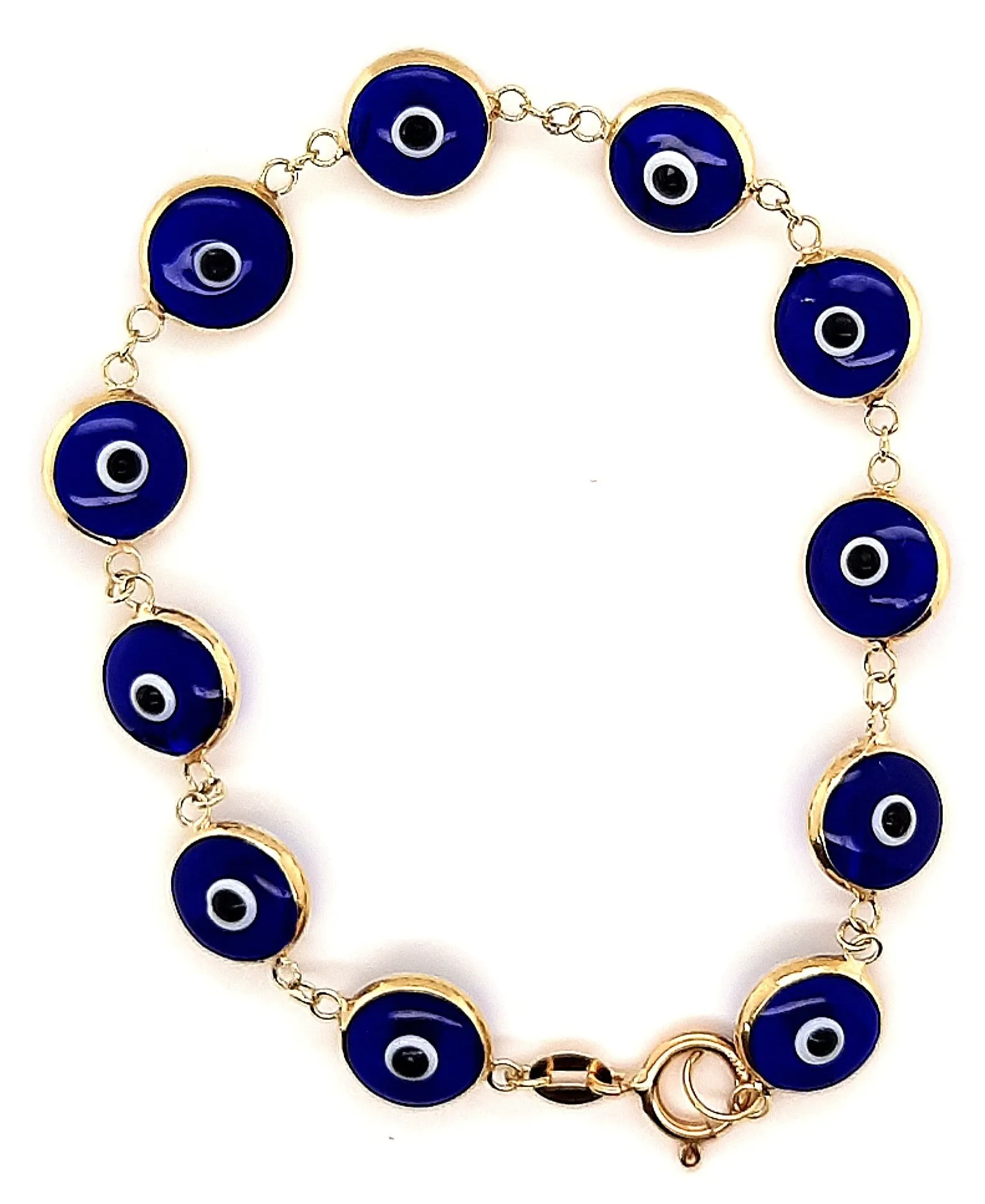 14ct Yellow Gold & Greek Eye Bracelet