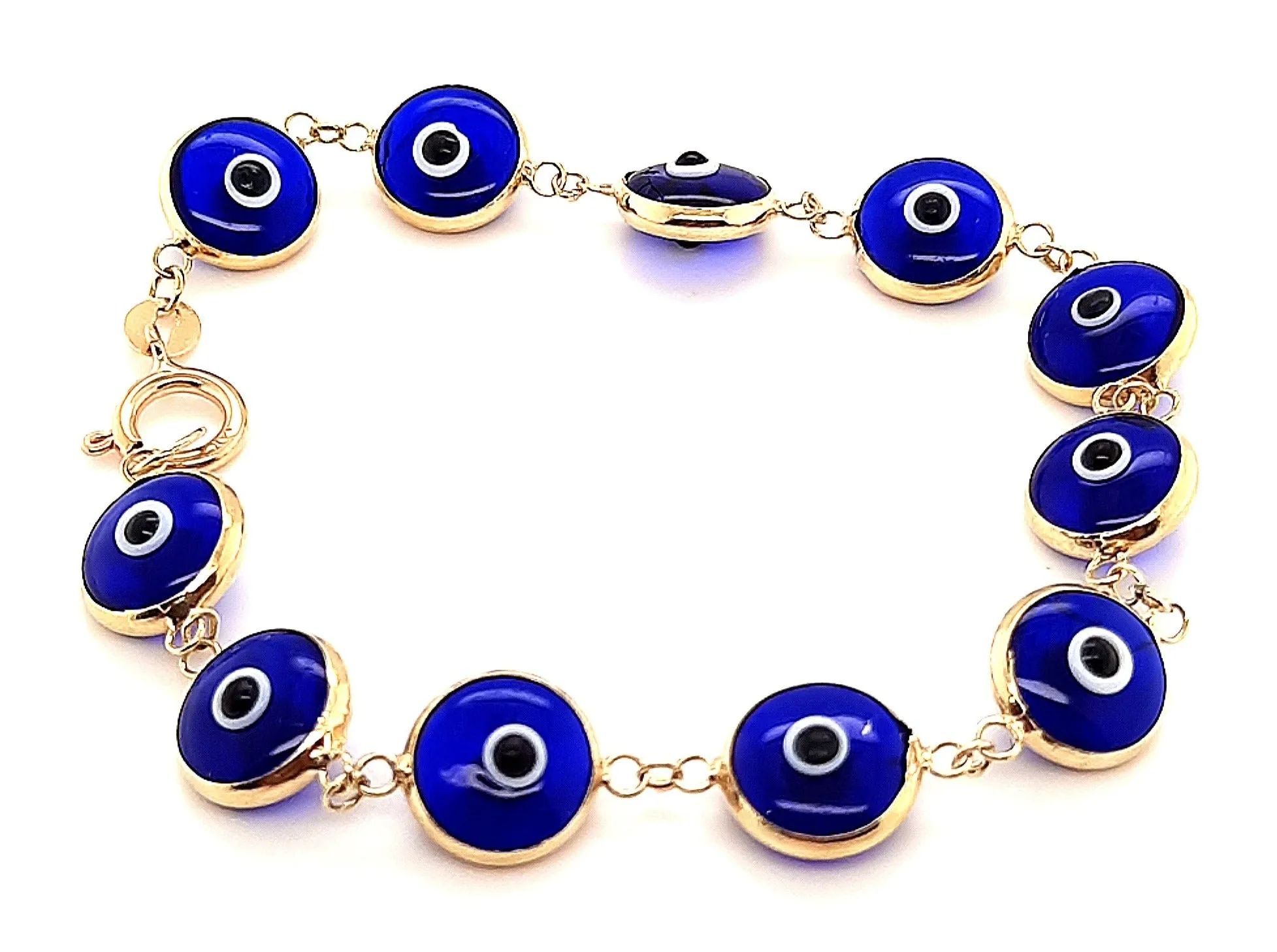 14ct Yellow Gold & Greek Eye Bracelet