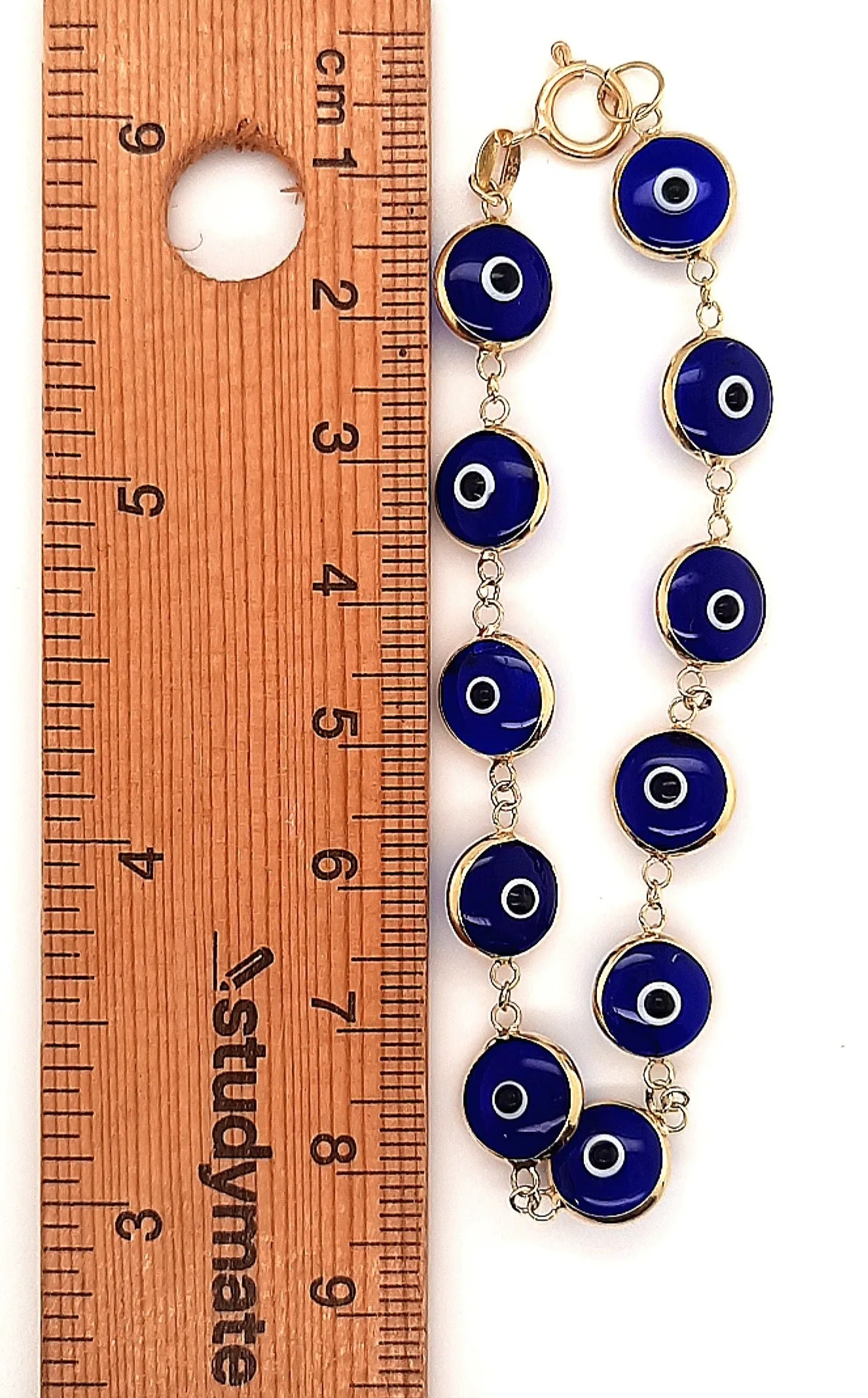 14ct Yellow Gold & Greek Eye Bracelet