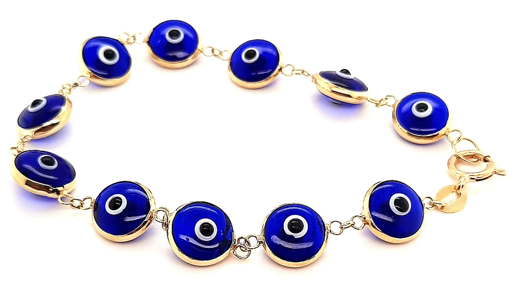 14ct Yellow Gold & Greek Eye Bracelet