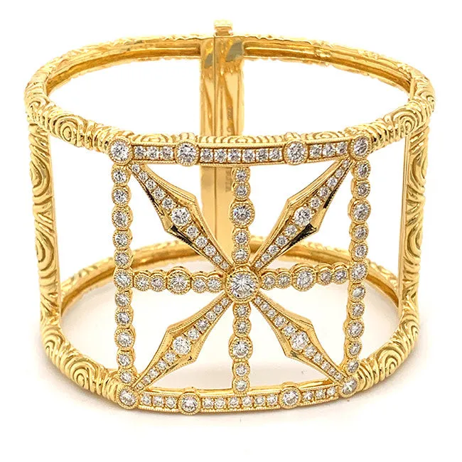 18 kt gold bangled bracelet with diamonds