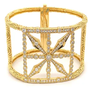 18 kt gold bangled bracelet with diamonds