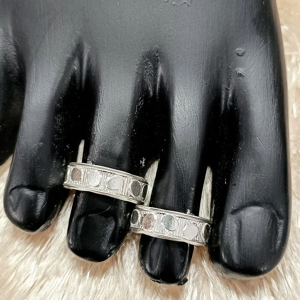 925 Silver Adjustable Toe Rings Pair (Design 74)