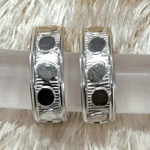 925 Silver Adjustable Toe Rings Pair (Design 74)