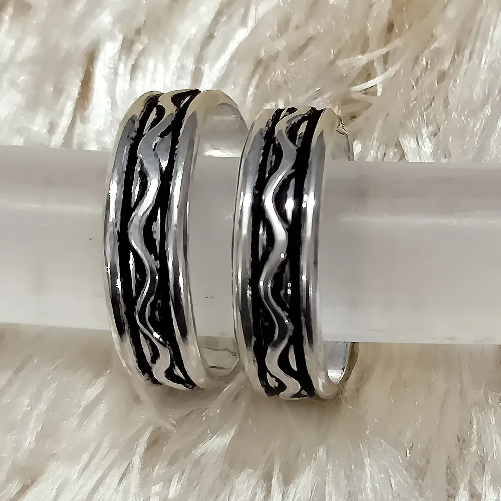 925 Silver Adjustable Toe Rings Pair (Design 75)