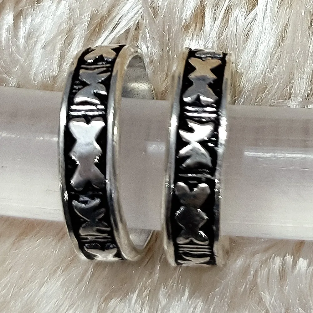 925 Silver Adjustable Toe Rings Pair (Design 76)