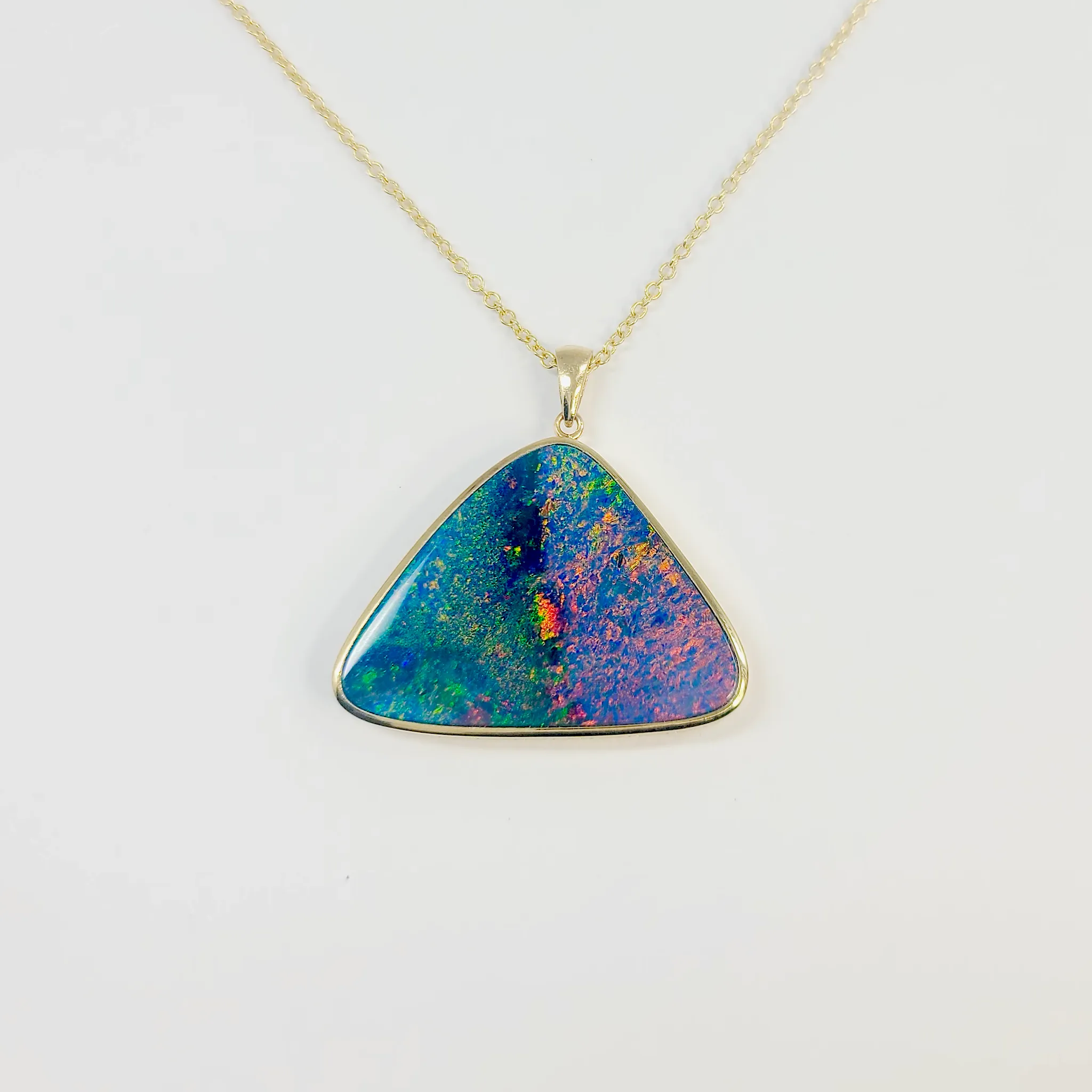 9K Yellow Gold Opal Pendant -20634674