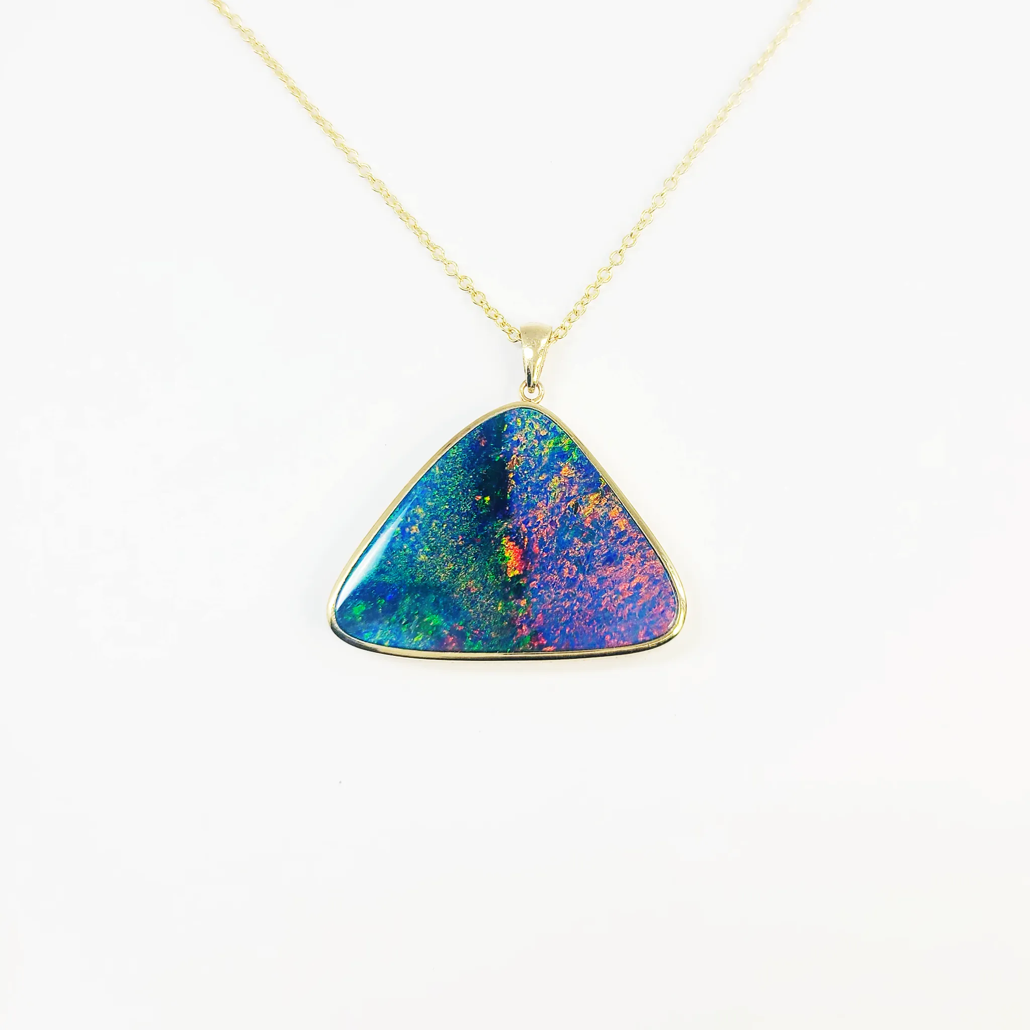 9K Yellow Gold Opal Pendant -20634674