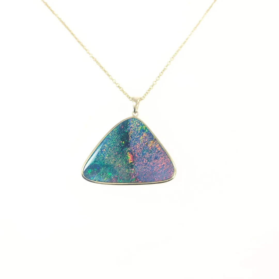 9K Yellow Gold Opal Pendant -20634674