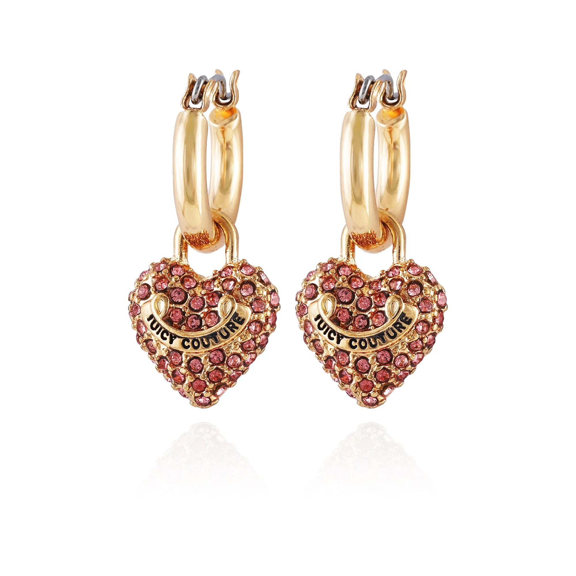Bling Heart Hoop Earrings