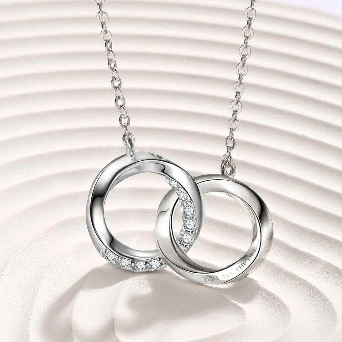 FANCIME "Together" Interlocking Sterling Silver Necklace