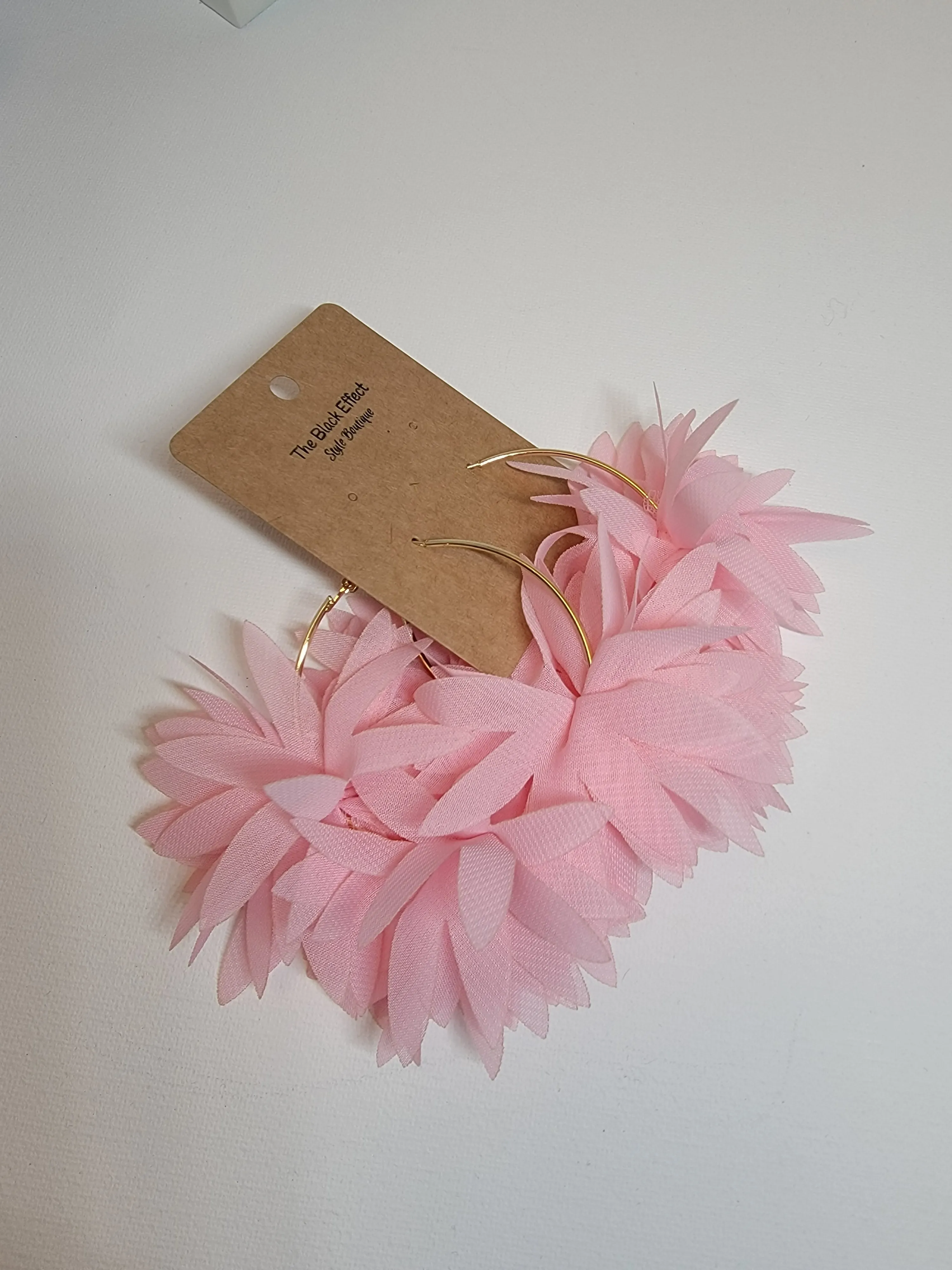 Fluffy Hoop Red Earrings