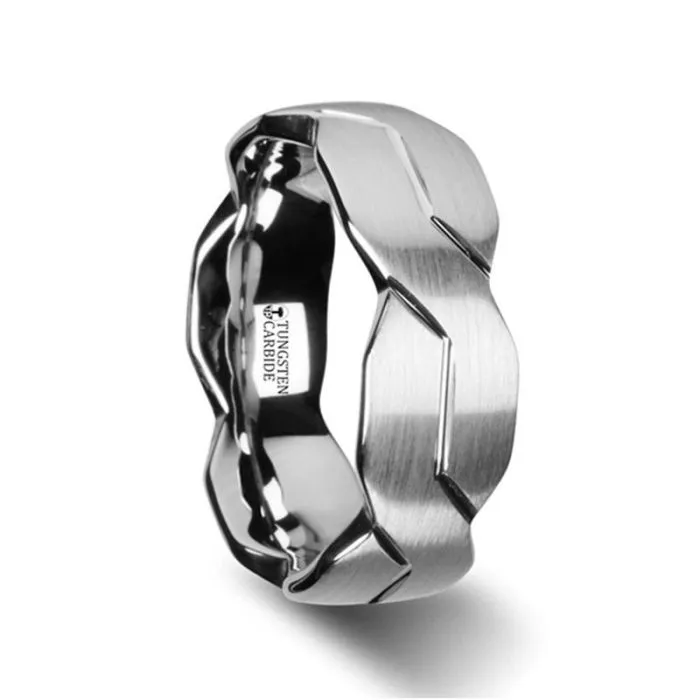 FOREVER | Tungsten Ring Carved Infinity Symbol Design