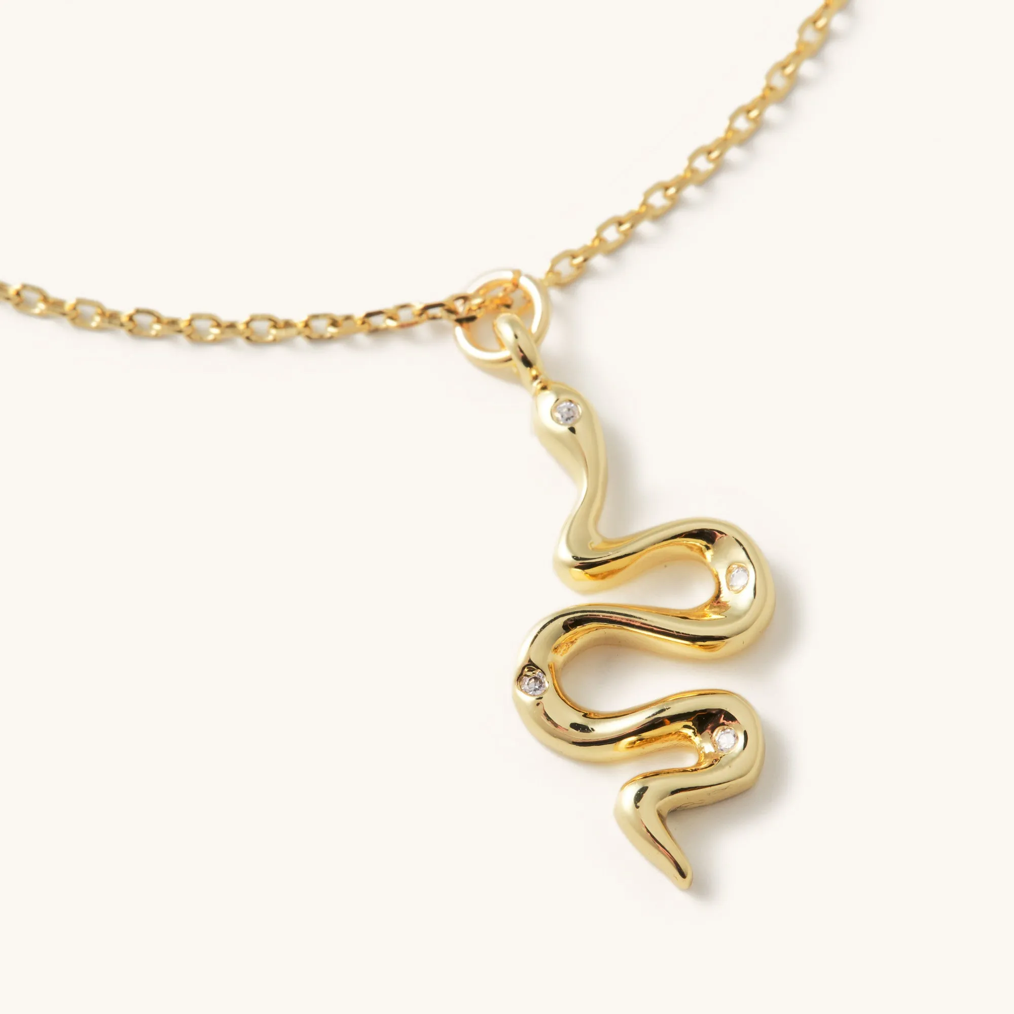 Gold Snake Short Necklace