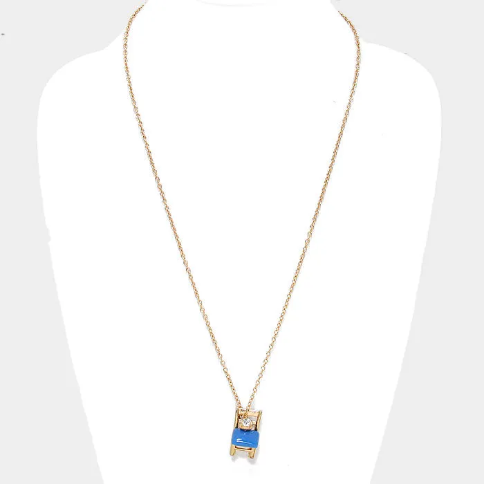 iLLASPARKZ Chair Pendant Necklace with Crystal Charm