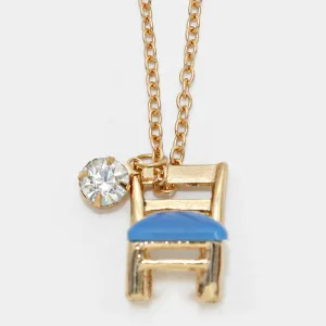 iLLASPARKZ Chair Pendant Necklace with Crystal Charm