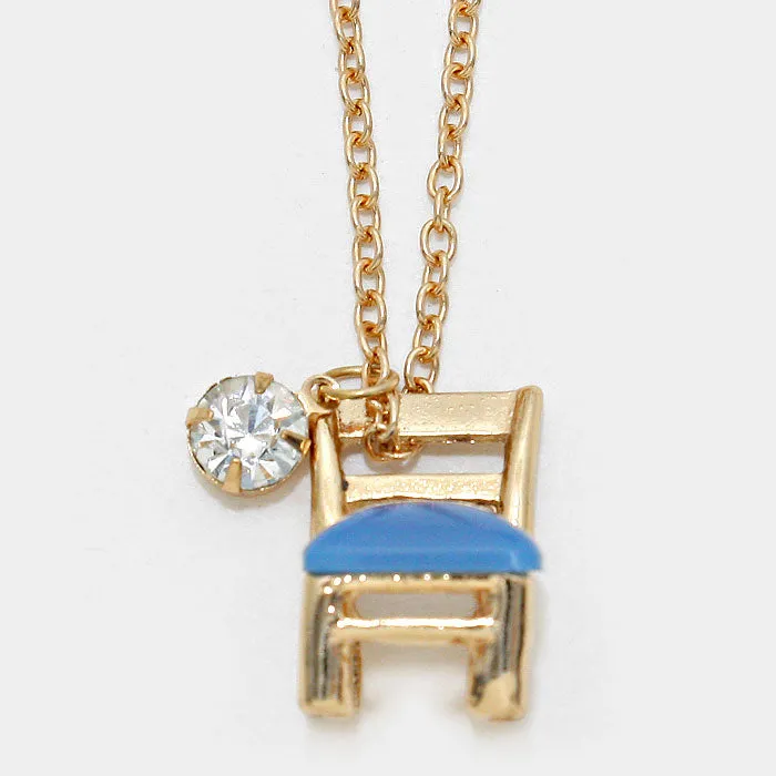 iLLASPARKZ Chair Pendant Necklace with Crystal Charm