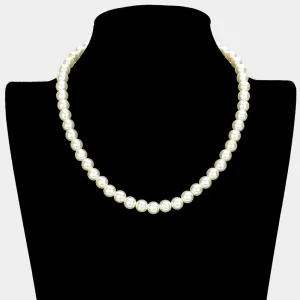 iLLASPARKZ Gold Dipped Brass Metal 8mm Pearl Necklace