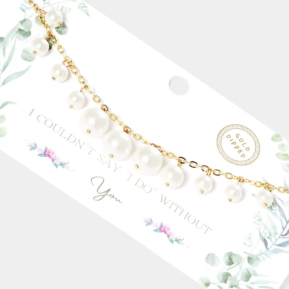 iLLASPARKZ Gold Dipped Drooped Pearl Necklace