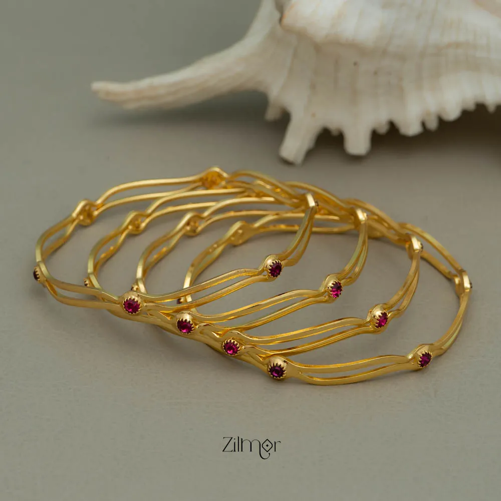 KF101674 - Gold Plated AD Stone Bangles