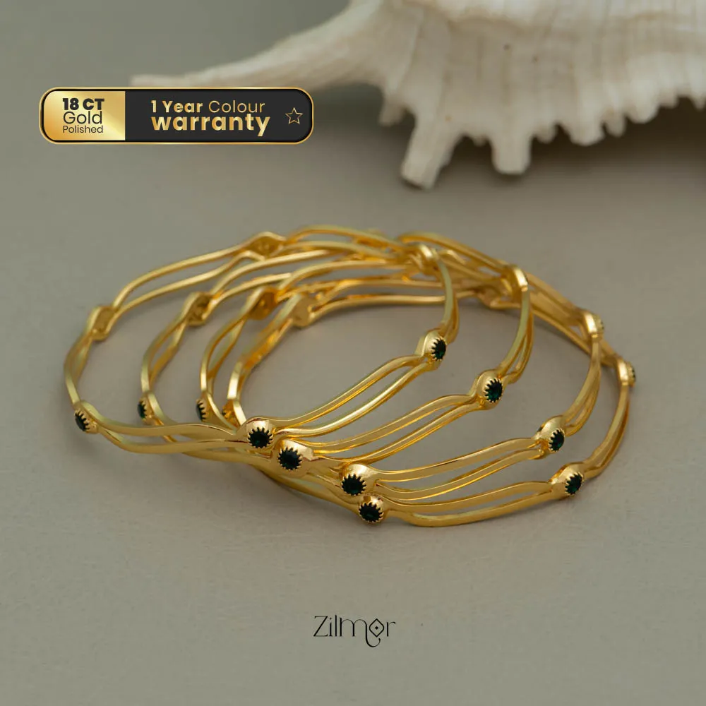 KF101674 - Gold Plated AD Stone Bangles