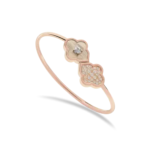 LUCE COLOUR - BRACELET FLEX TOI ET MOI ROSE GOLD PAVE & 1 DIAMOND
