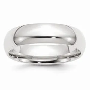 Palladium Medium Weight Comfort Fit 6mm Wedding Band Ring