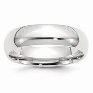Palladium Medium Weight Comfort Fit 6mm Wedding Band Ring