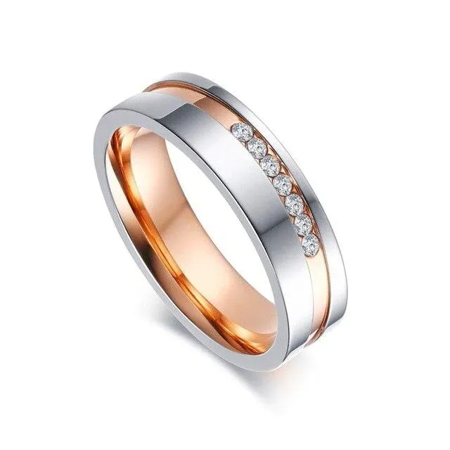 Rose gold couple rings