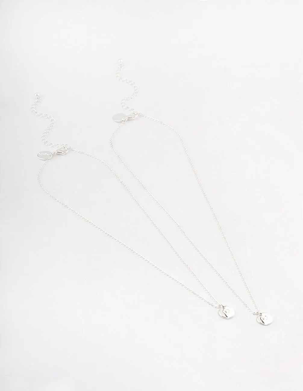 Silver Plated Heart Disc Necklace Pack