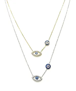 Tiny Paved Evil Eye Necklace