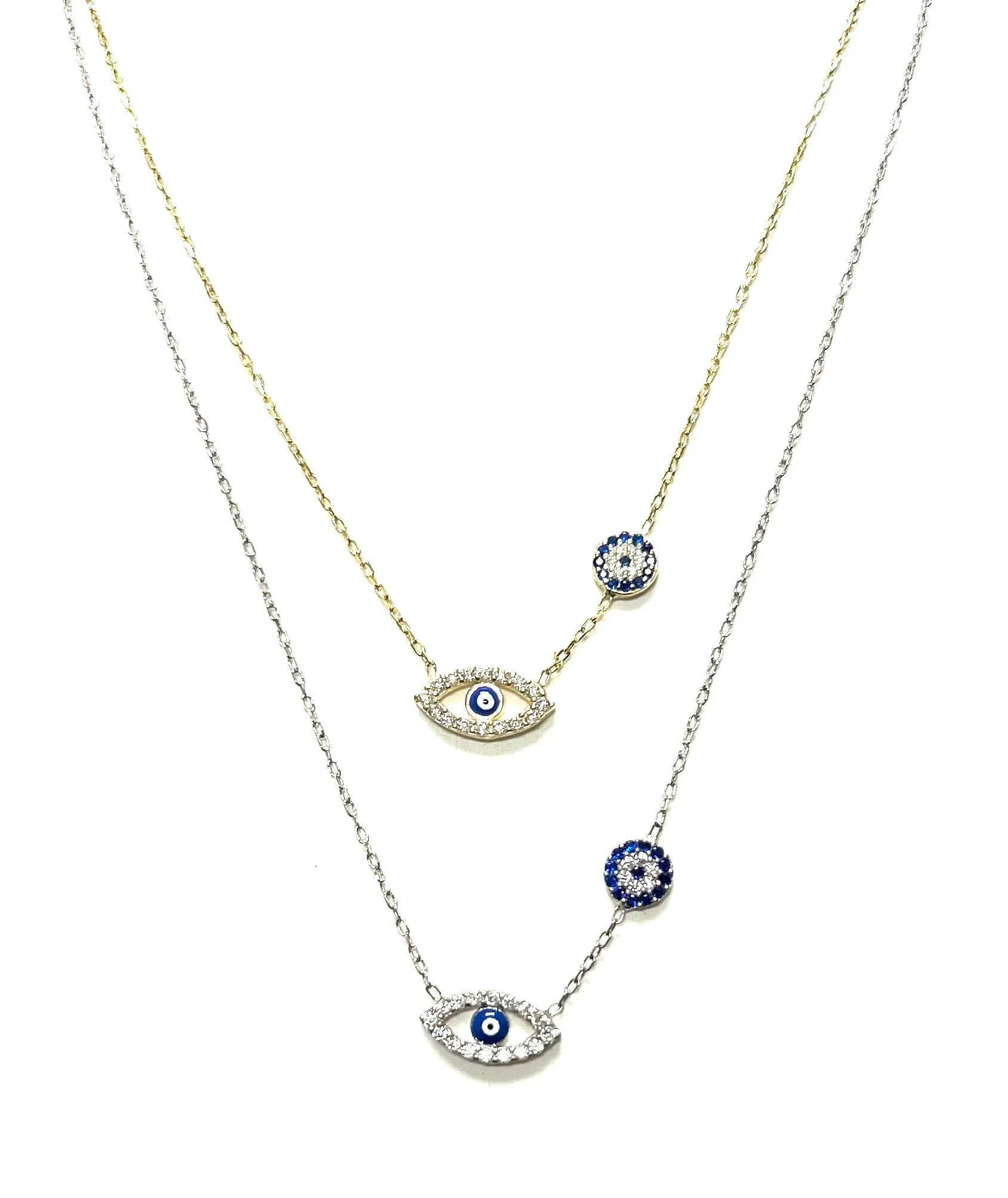 Tiny Paved Evil Eye Necklace